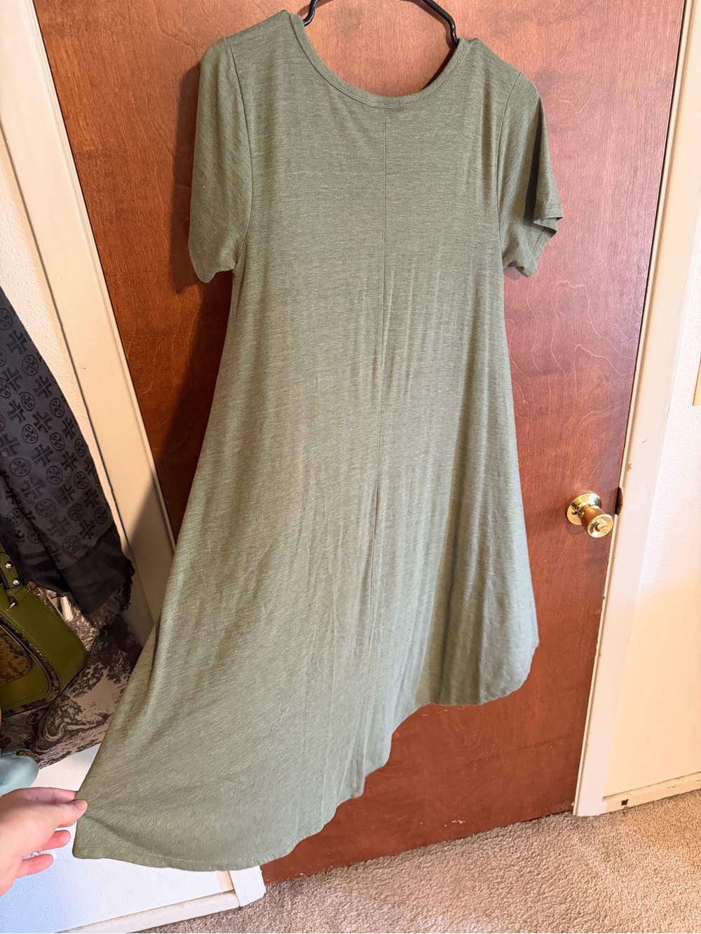 Lularoe Carly green Swing Dress with Pocket - Picture 2 of 6